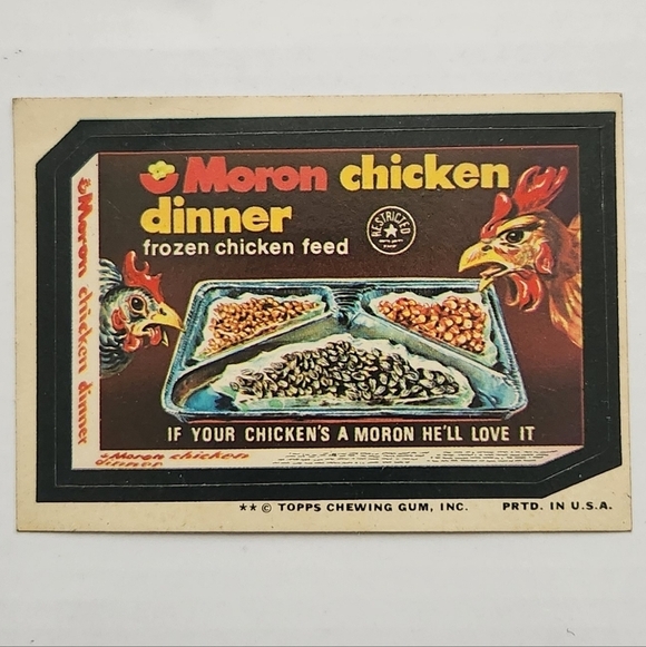 Topps Other - Vintage 1974 Topps Wacky Packages Moron Chicken Dinner Sticker Card 11th Series